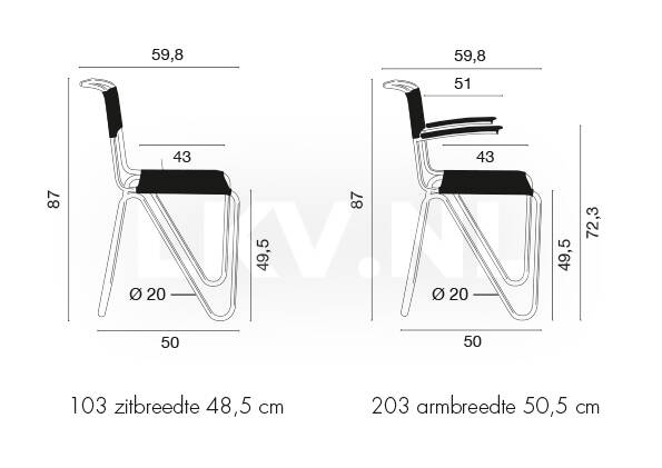 makkelijk te gebruiken Incubus Zeeman Gispen 203 diagonaal stoel | LKV.nl